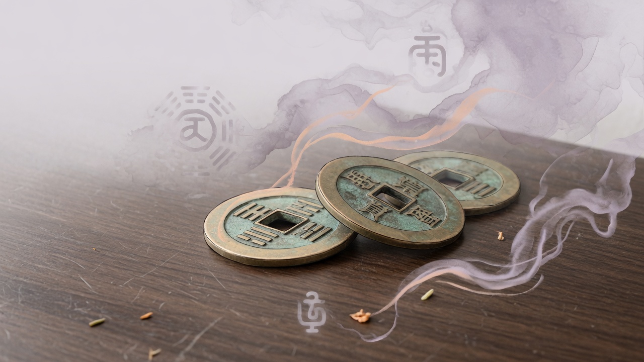 六爻起卦常用乾隆通宝,象征天地人三才,静心凝神方可洞察先机。
