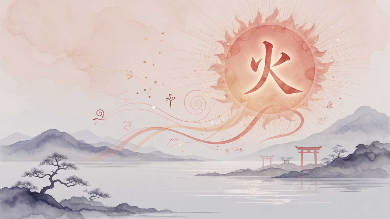 旭日东升,传统命理与现代科技在光明中交汇。